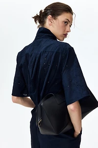 Oversized Eyelet-Embroidered Shirt