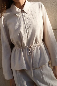 Peplum Shirt with Zipper