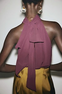 Top avec col écharpe