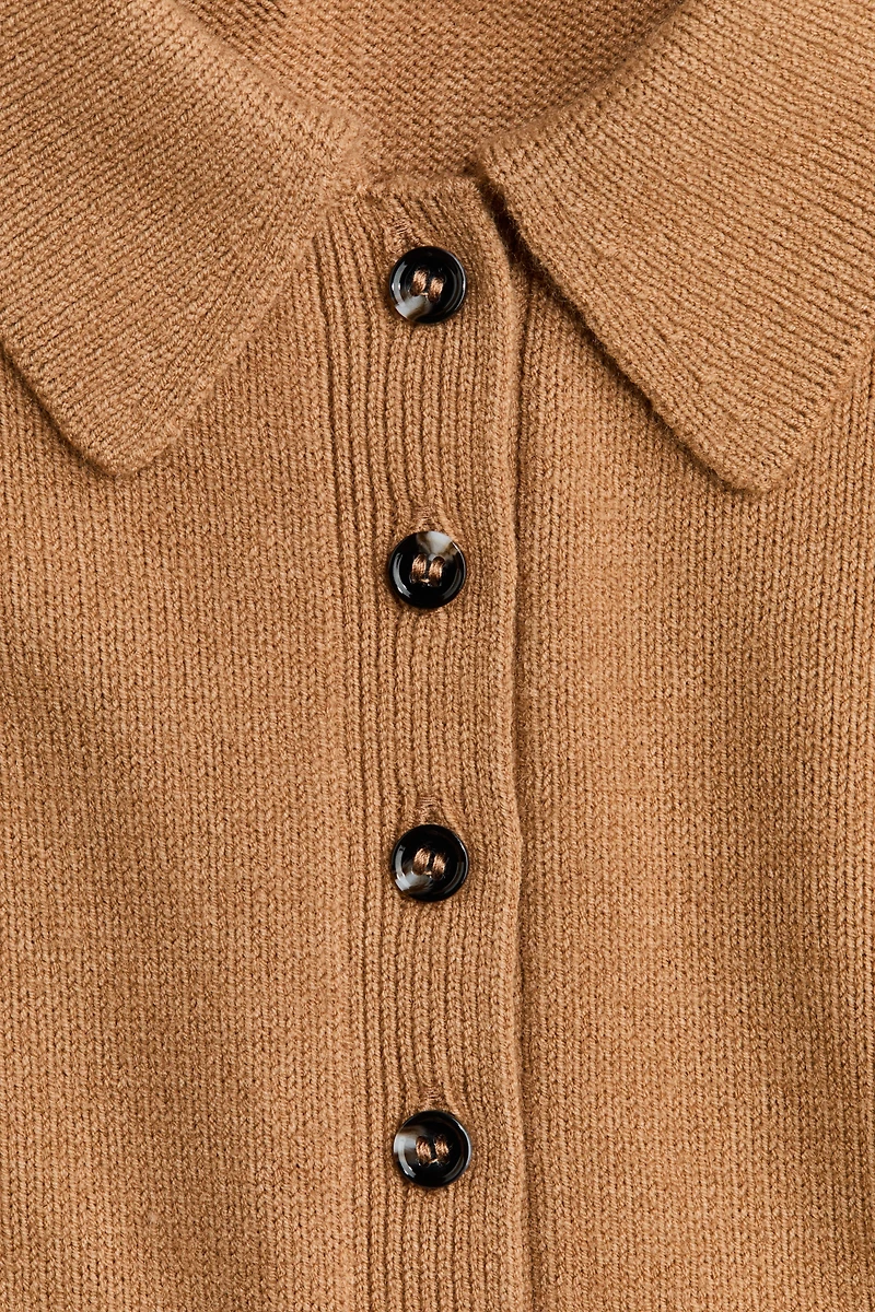 Shoulder-Pad Polo Sweater