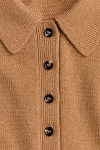Shoulder-Pad Polo Sweater