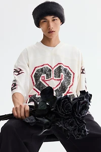 Oversized Printed Mesh T-Shirt