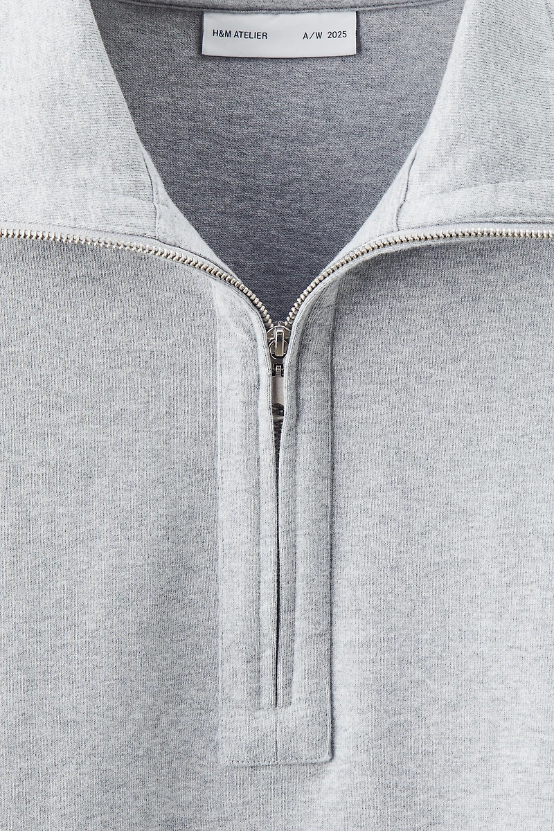 Chandail à col fermeture éclair en coton