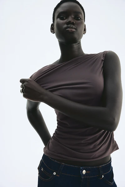 Draped Cap-Sleeved Top