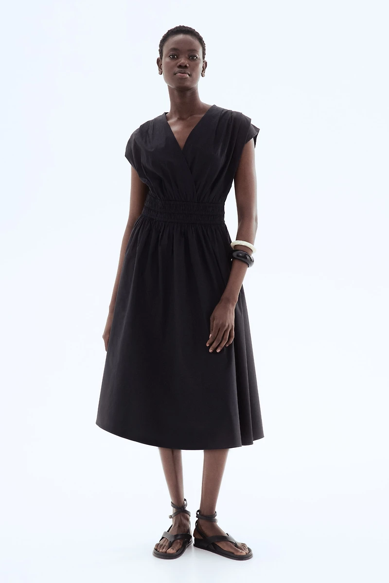 Cotton Dress with Smocked Waist