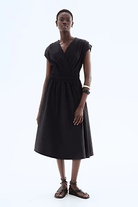 Cotton Dress with Smocked Waist