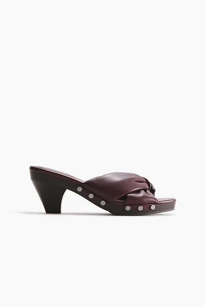 Heeled Clog-Look Sandals