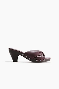 Heeled Clog-Look Sandals