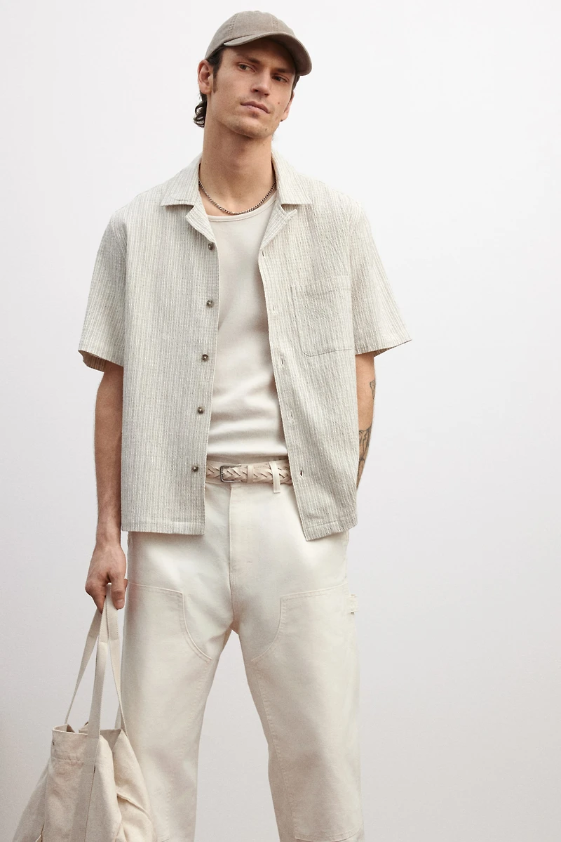 Regular-Fit Linen-Blend Resort Shirt