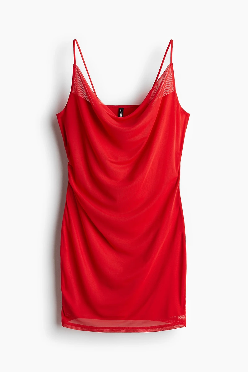 Draped Mesh Dress