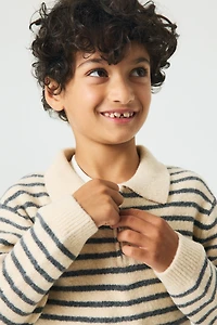 Half-Zip Brushed Polo Sweater