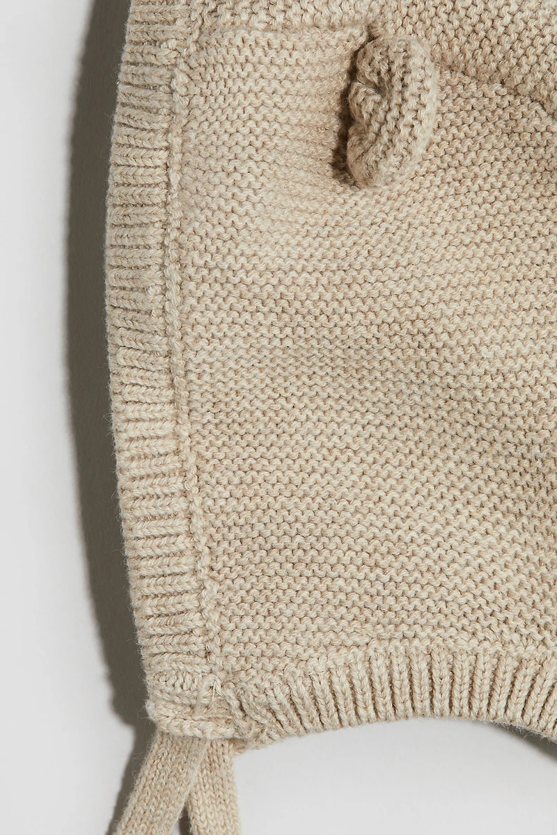 Bonnet béguin en tricot de coton