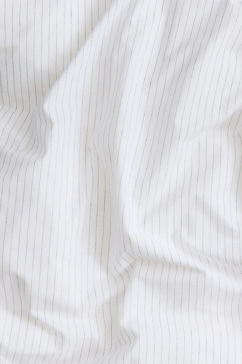 Pinstriped Twin Duvet Cover Set