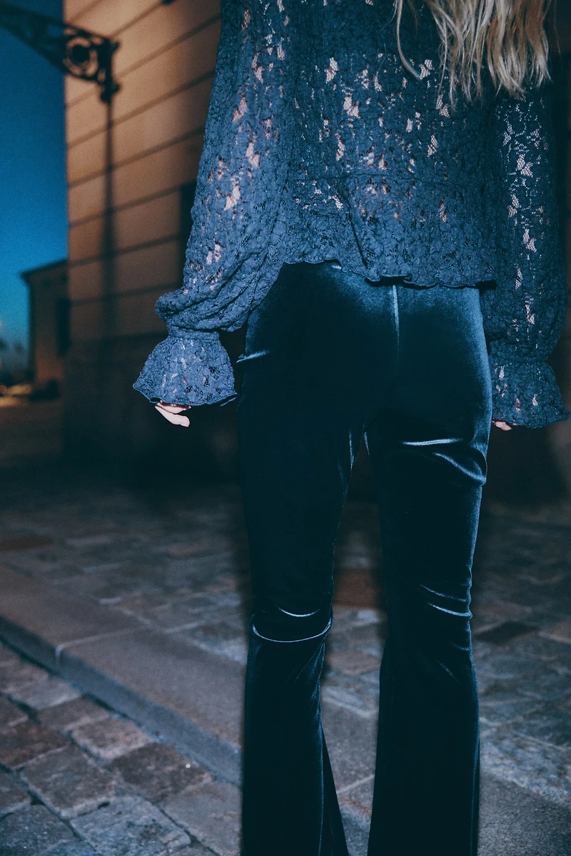 Flared Velour Pants