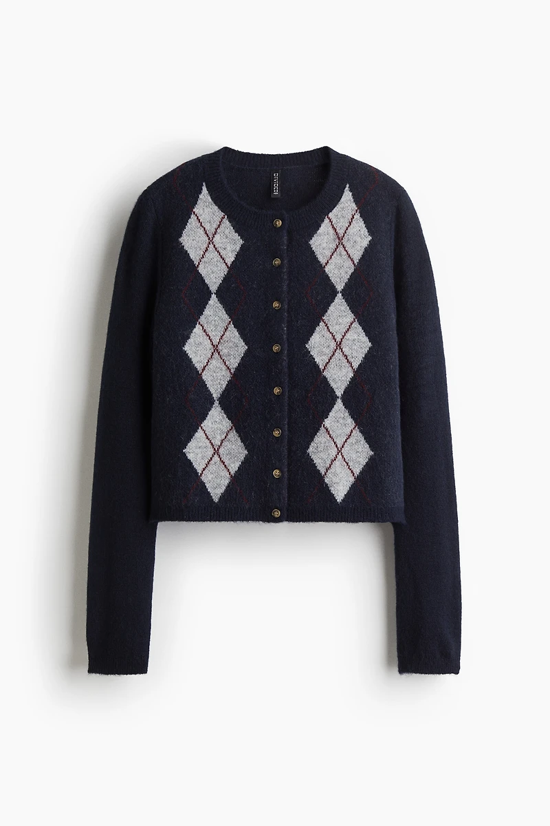 Jacquard-Knit Cardigan