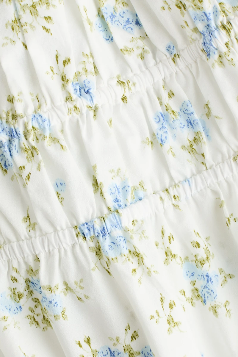 Robe en popeline avec manches bouffantes