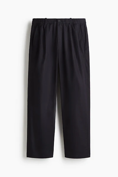 Relaxed-Fit Tailored Linen-Blend Pants