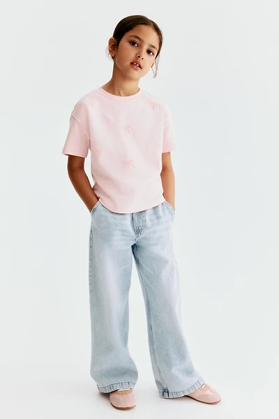 Wide Leg Paper-bag Jeans
