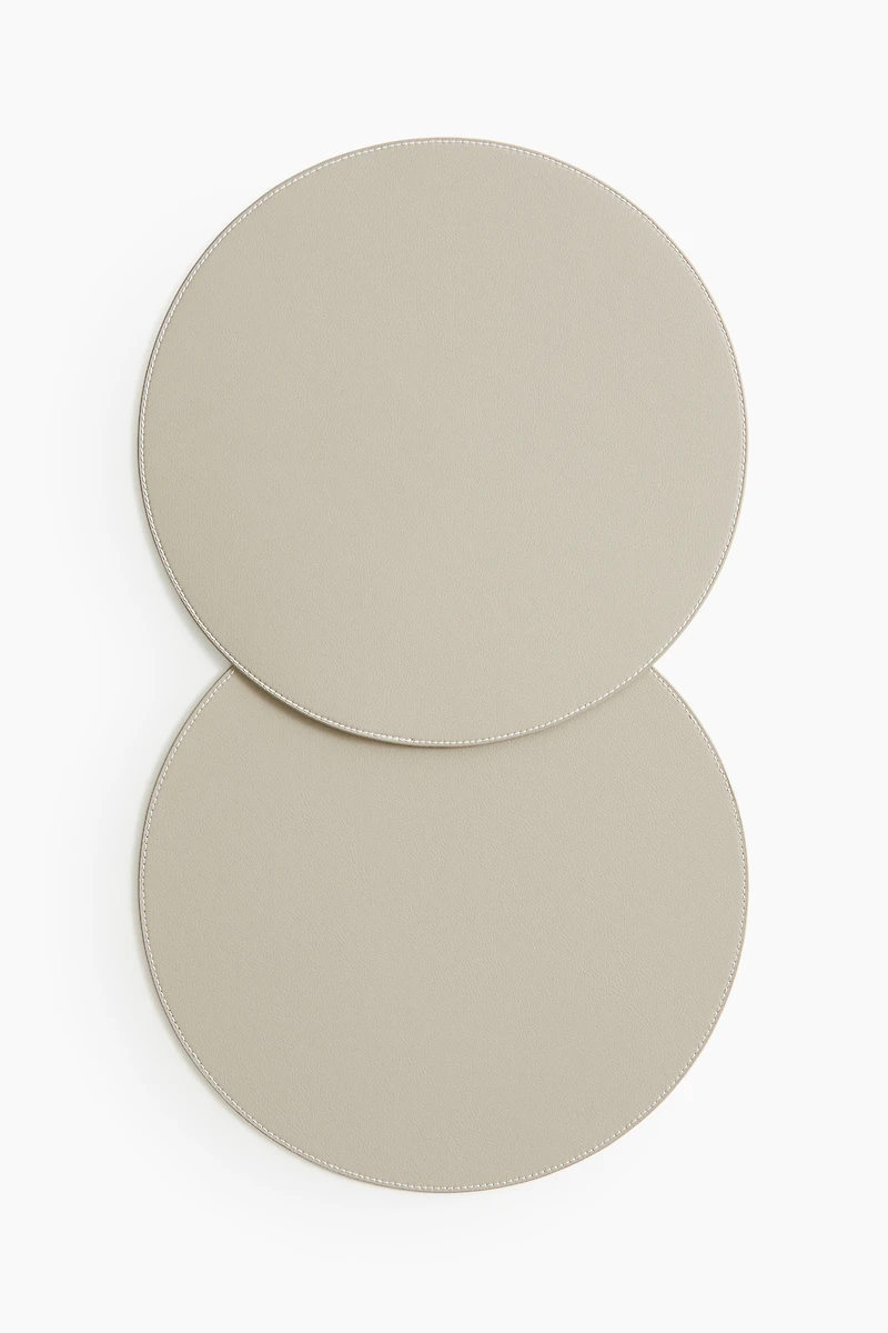 Lot de 2 napperons ronds