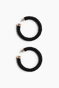 Fabric-Covered Hoop Earrings