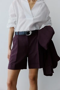 Dressy Linen-Blend Shorts