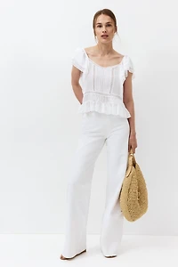 MAMA Lace-trimmed Nursing Blouse