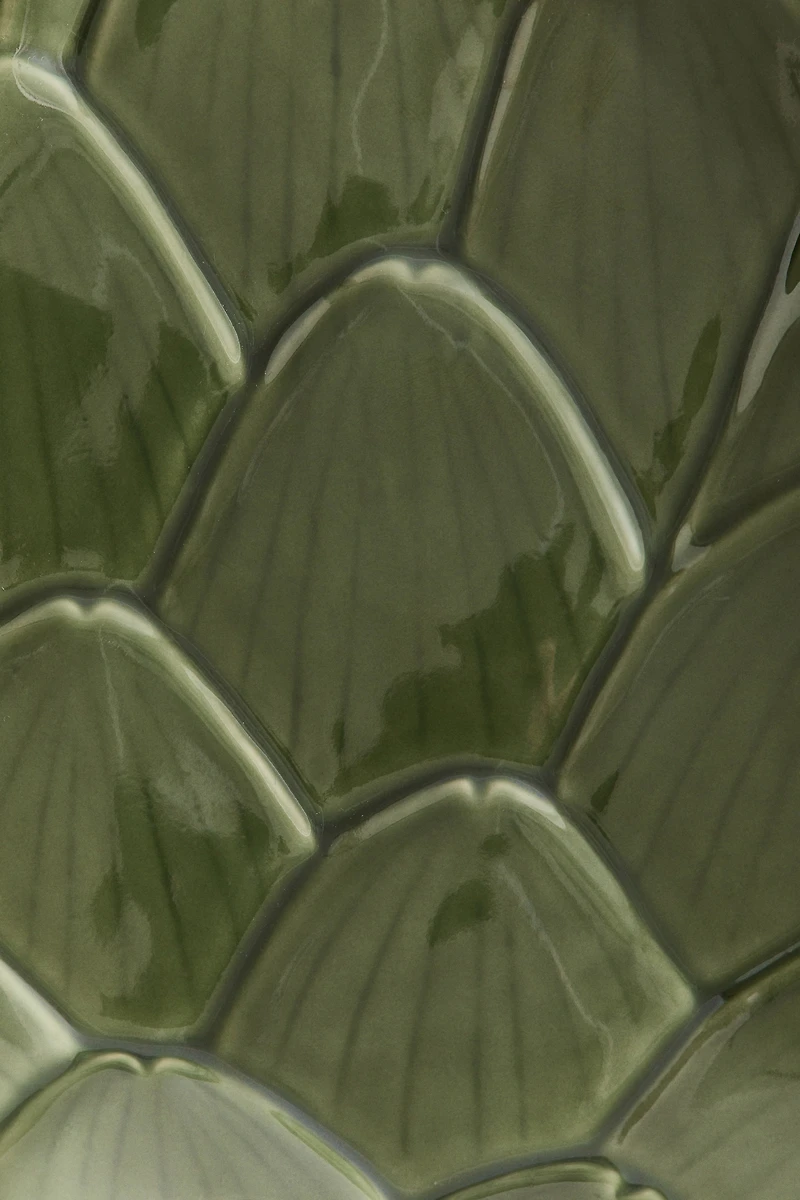 Assiette de service figurative en grès cérame