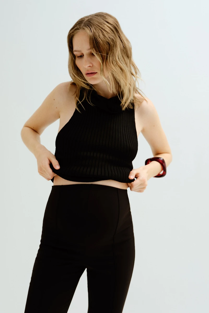 MAMA Crease-Front Interlock Pants