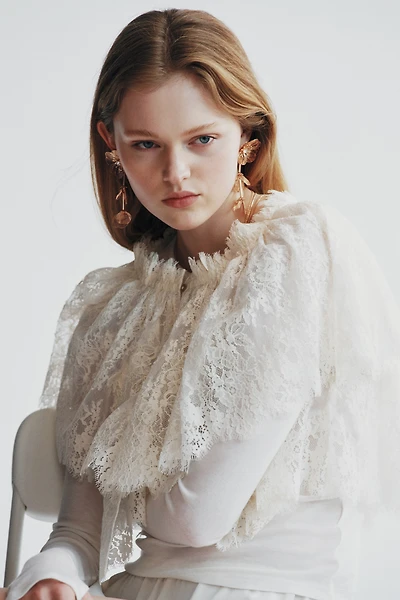 Boucles d'oreilles fleurs avec pendentifs