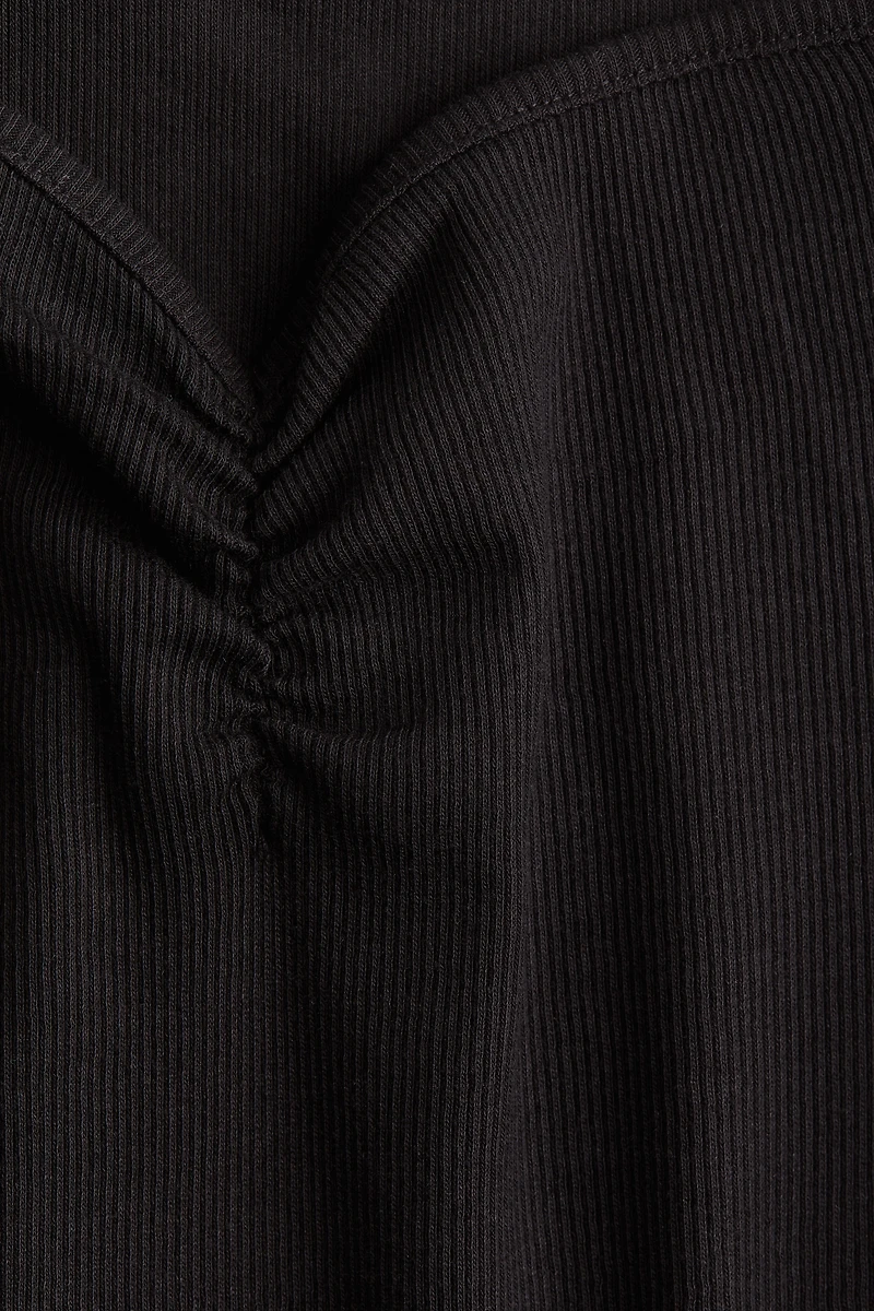Ribbed Boat-Neck Top