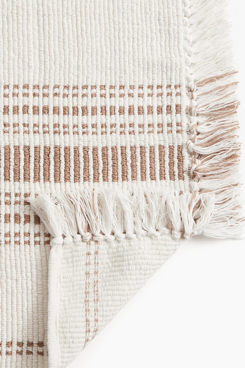 Cotton Bath Mat with Fringe