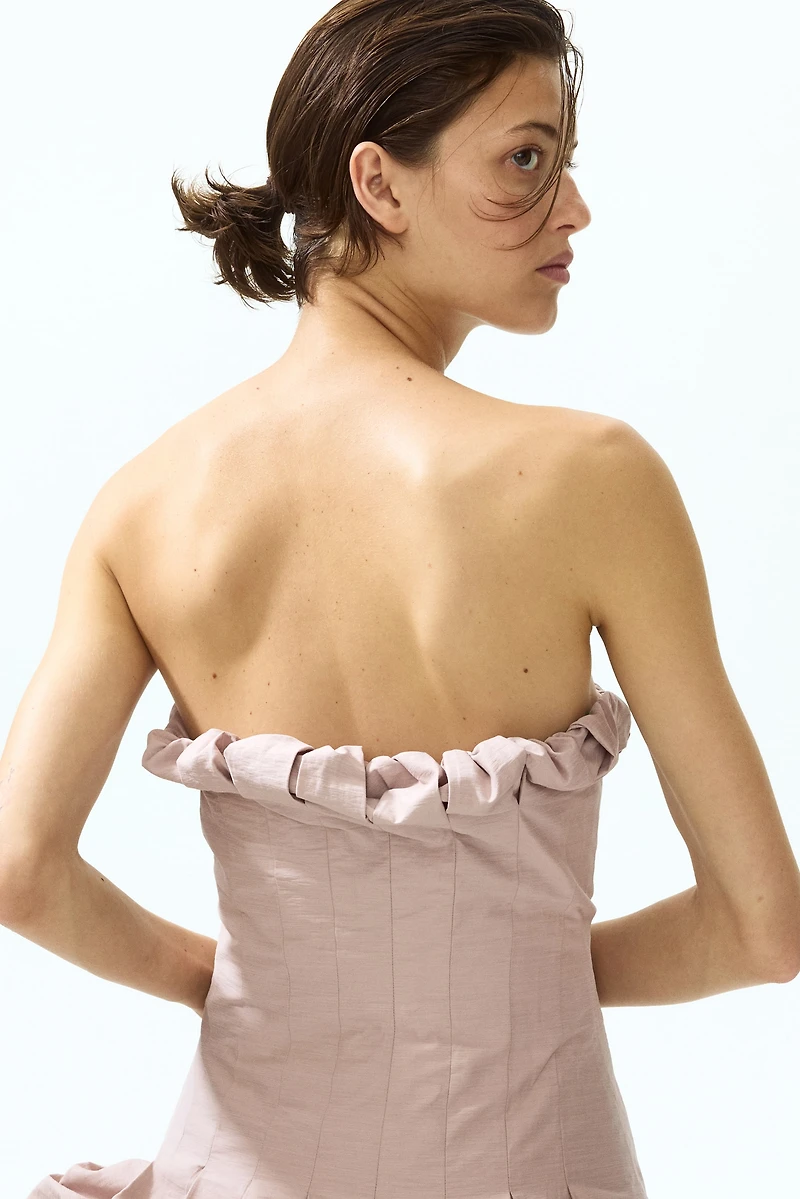Bubble-Hem Bandeau Dress