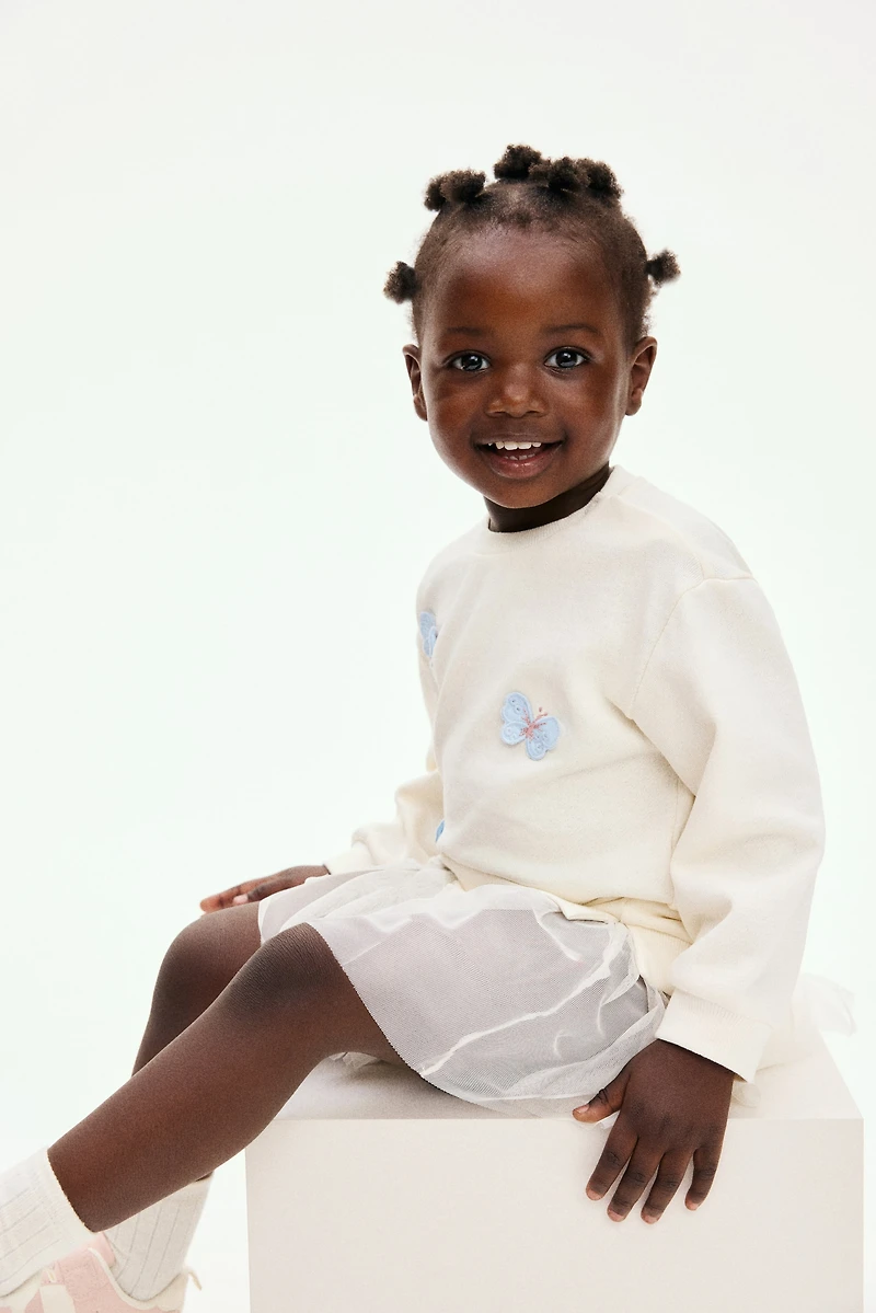 Robe en molleton avec jupe tulle