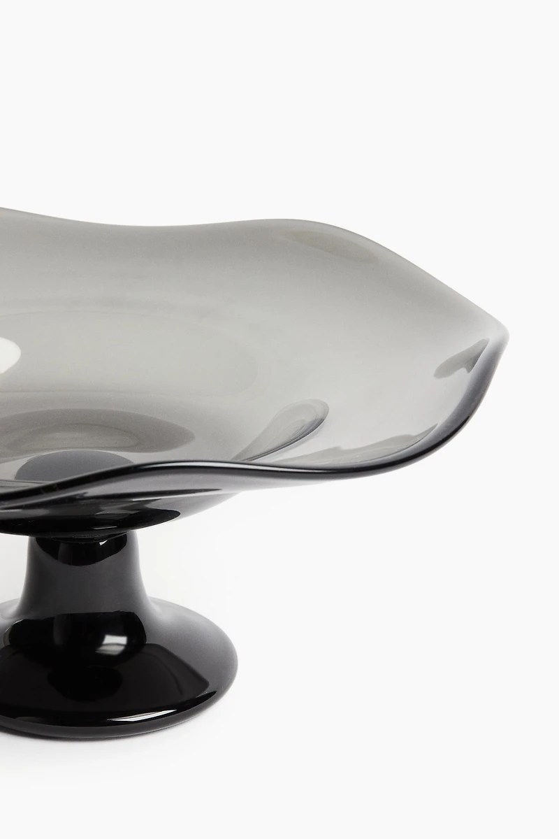 Footed Wavy Glass Serving Plate