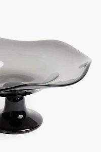 Footed Wavy Glass Serving Plate