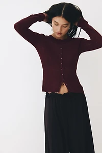 Pointelle-Knit Cardigan