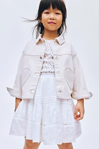 Jupe en coton à plis nervurés