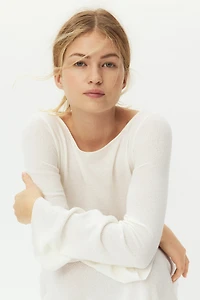 Robe à encolure bateau en fin tricot