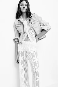 Pantalon en jersey dentelle