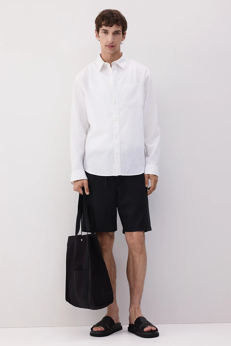 Regular-Fit Linen-Blend Shirt