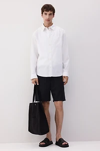 Regular-Fit Linen-Blend Shirt