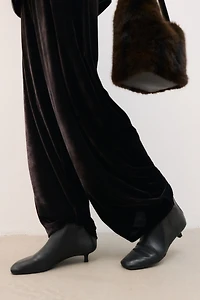 Bottines à talon en cuir