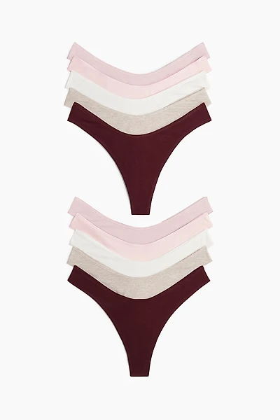 Lot de 10 culottes Thong en coton