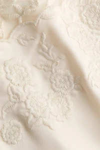 Embroidered-Detail Viscose Top