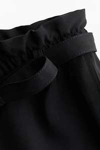 Tie-Belt Barrel-Leg Pants