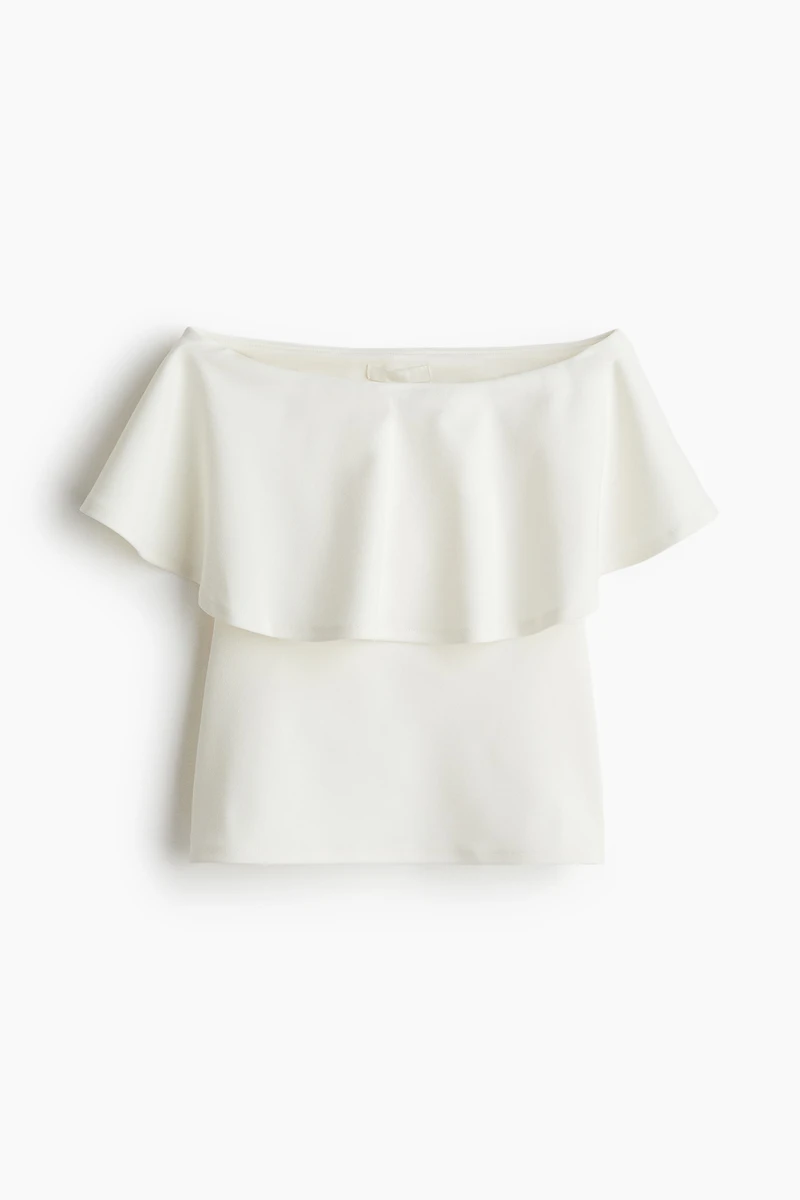 Flounced Interlock Bandeau Top