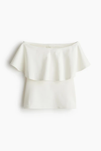Flounced Interlock Bandeau Top
