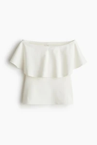Flounced Interlock Bandeau Top