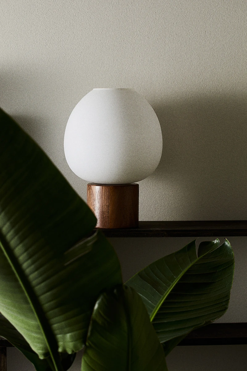 Table Lamp Wood and Glass