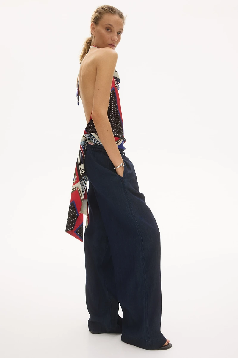 Wide-Cut Paper-Bag Pants